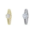 thumbnail image 1 of (2-Pack) Women Ladies Stainless Steel Watch with Light Mesh Band Wrist Watch Womens Stretch Band Watches Gold, 1 of 5