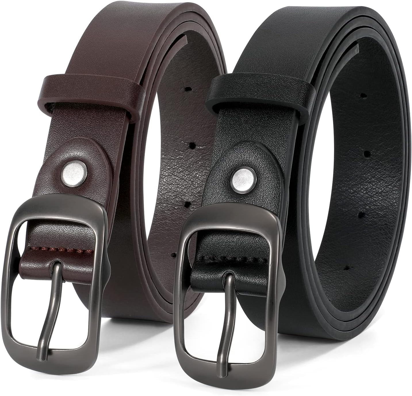2 Pack Women Leather Belt, Fashion Ladies Belt with Pin  display picture 1