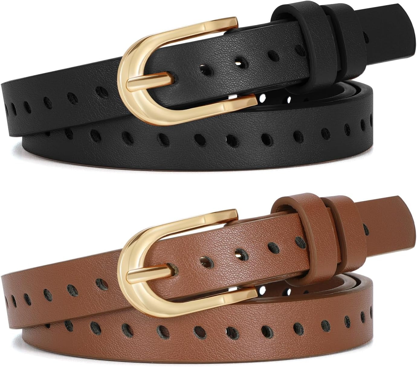 Women's Thin Belts For Jeans Brown Belt Women Fashion Belts For Jeans  Women's Faux Leather Belt