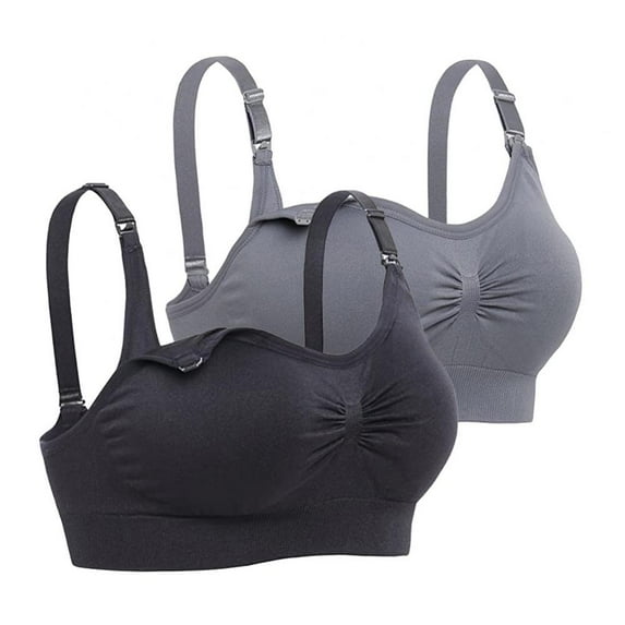 2 Pack Women Pregnancy Maternity Bra Breastfeeding Nursing Bra Solid Seamless Wirefree Pregnancy Sleepping Bralettes