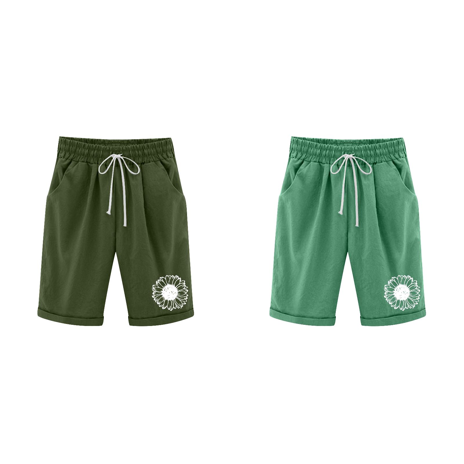 (2Pack) Women Printed Summer High Pajamas for Women Shorts Set Cute