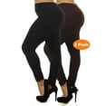 thumbnail image 1 of 2 Pack Women Queen Size Warm Fleece Lined Full Length Leggings Plus Size (L/1X/2X), 1 of 6
