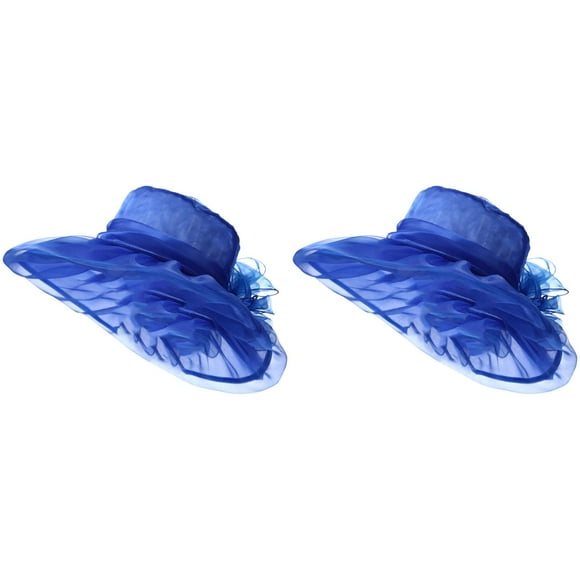 2 Pack,Women'S Headdress Hat Women'S Wedding Hat Sun Hat Flower Shade Seaside Beach Hat Tennis Hat College Football Visor Hats Flag Baseball Cap Fit Cap Boy Baseball Hat Coolest Hats in The World