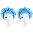 2 Pack Women Satin Solid Sleeping Hat Night Sleep Cap Hair Care