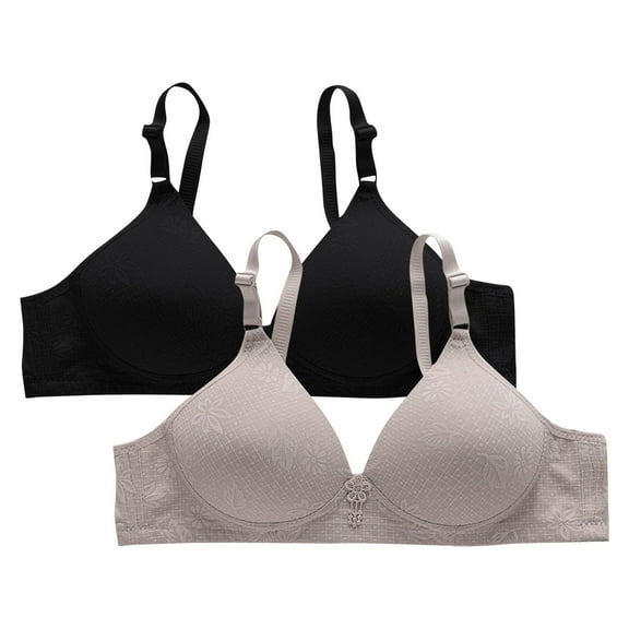 2 Pack Women Seamless T Shirt Bras No Underwire Comfort Push Up Bras Buttery Wireless Full Coverage Everyday Bra