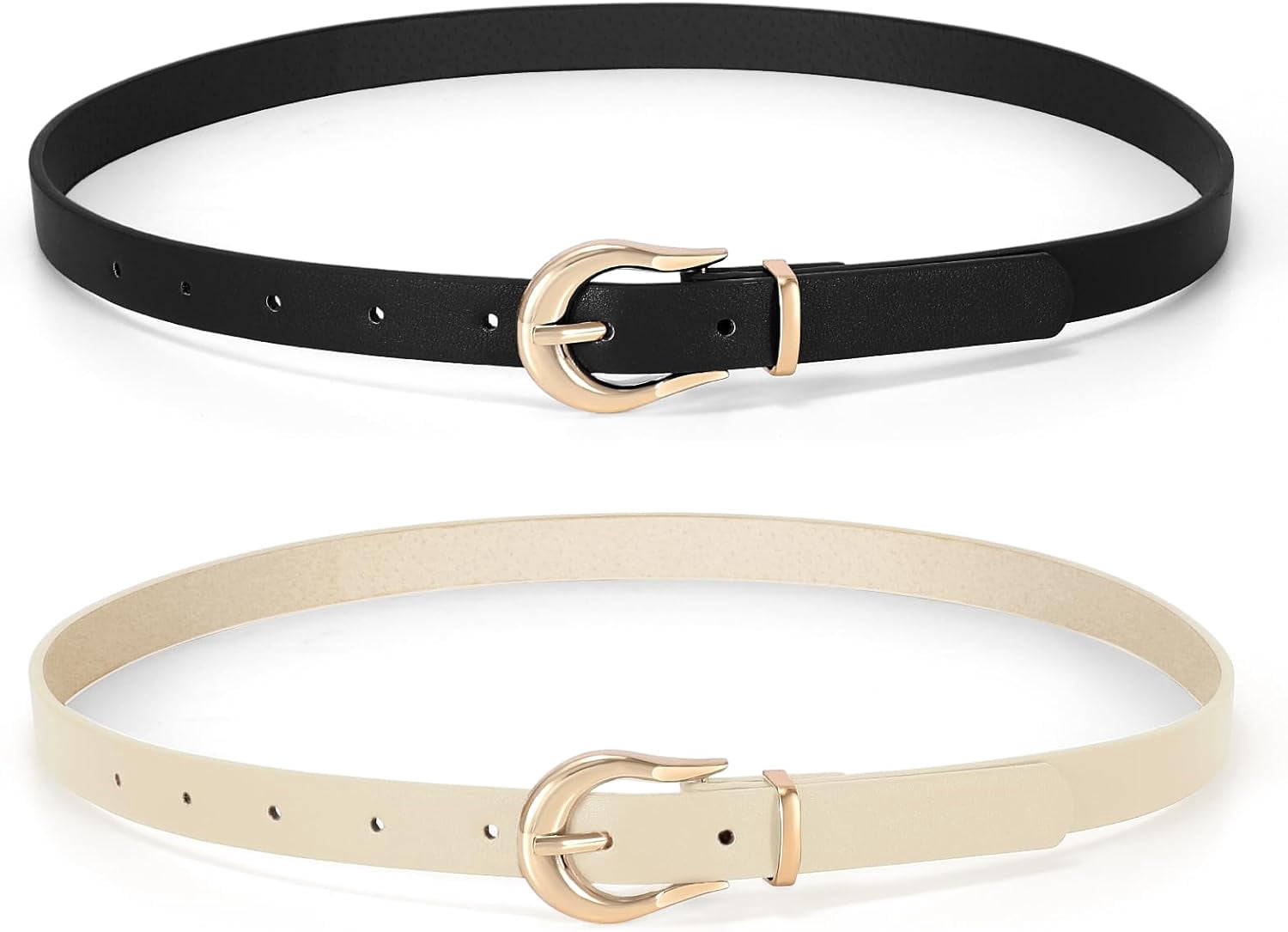 ✨ Three-Piece Skinny Belt Set – Gold Buckle Detail ✨ Buy Western Belt Buckle | Gold 1 inch wide  main image 2