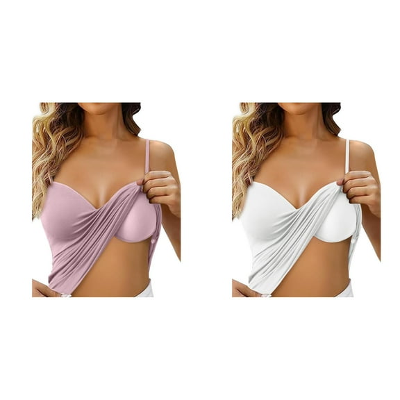 2 Pack Women Sleeveless Tops Women's Shelf Bra Camisole Tops Adjustable Spaghetti Strap Cami Tank Undershirts Sports Tank Tops for Women XL