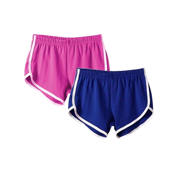 (2 Pack) Women Yoga Shorts Side Striped Fitness Sports Gym Activewear Running Jogging Summer Beach Shorts Casual Lounge Hot Pants