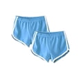thumbnail image 1 of (2 Pack) Women Yoga Shorts Side Striped Fitness Sports Gym Activewear Running Jogging Summer Beach Shorts Casual Lounge Hot Pants, 1 of 4