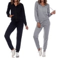 thumbnail image 1 of 2-Pack Women's 2-Piece Hoodie Sweatshirt & Jogger Pants Lounge Active Gym Yoga Set, 1 of 2