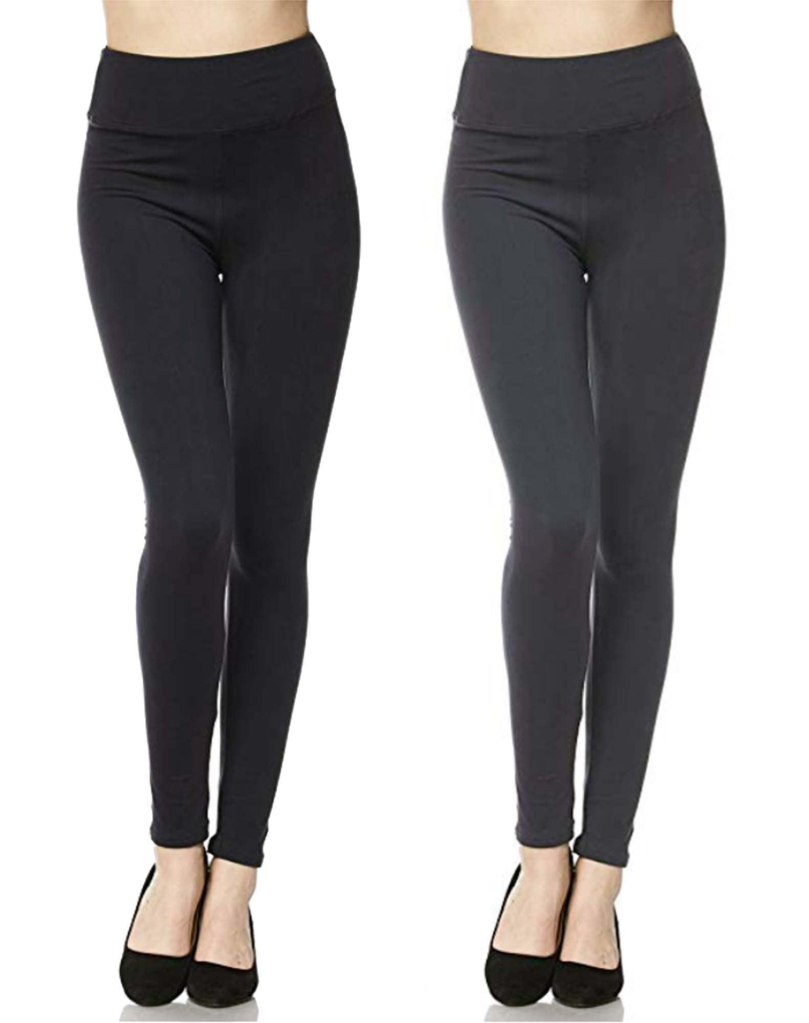 Zenana Outfitters Women's Full Length Cotton Solid Legging, 2pack