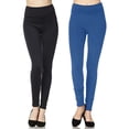 thumbnail image 1 of 2 Pack Women's 3 inch High Waistband Full Length Leggings For Yoga and Casual, 1 of 5
