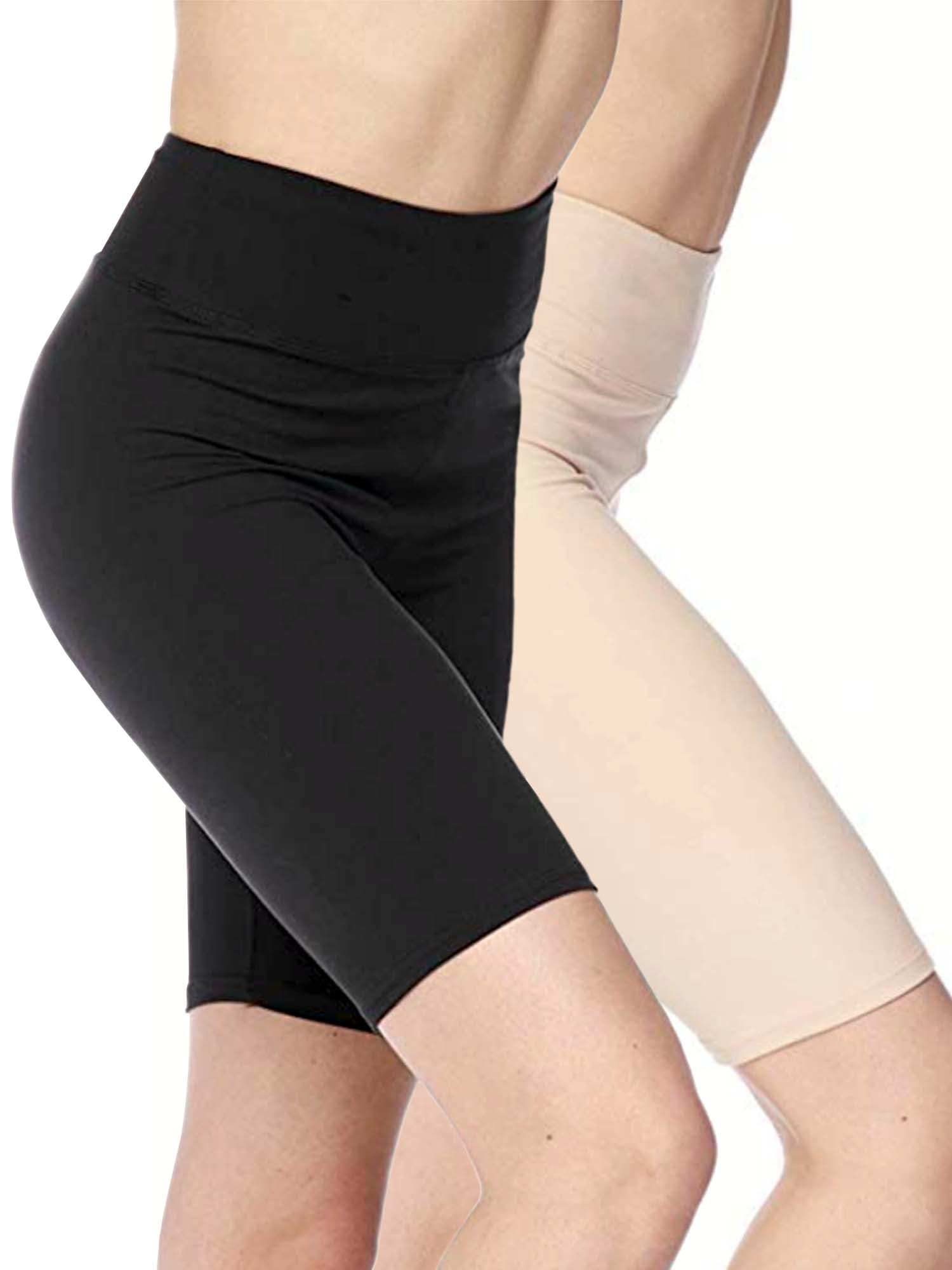 SOFSOT Women's High Shine Yoga Shorts - Ultra High Rise Biker Leggings, Quick Dry, Nylon Spandex