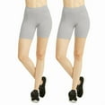 thumbnail image 1 of 2 Pack Women's Cotton Biker Shorts 5'' Leggings High Waisted No See-Through Athletic Workout Running Cycling Volleyball Yoga Tummy Control Activewear, 1 of 2