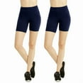 thumbnail image 1 of 2 Pack Women's Cotton Biker Shorts 5'' Leggings High Waisted No See-Through Athletic Workout Running Cycling Volleyball Yoga Tummy Control Activewear, 1 of 2