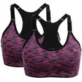thumbnail image 1 of 2 Pack Women's High Impact Sports Bras - Seamless Yoga Running Vest with Adjustable Straps (S-XL), 1 of 6