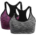 thumbnail image 1 of 2 Pack Women's High Impact Sports Bras - Seamless Yoga Running Vest with Adjustable Straps (S-XL), 1 of 6