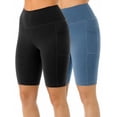 thumbnail image 1 of 2 Pack Women's High Waisted Biker Shorts With Pockets Tummy Control Active Bike Short, 1 of 5
