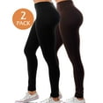 thumbnail image 1 of 2 Pack Women's High Waisted Buttery Soft Leggings Stretch Tummy Control Pants S-XXXL 28” Inseam, 1 of 5