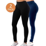 2 Pack Women's High Waisted Leggings Stretch Tummy Control Yoga Pants S-3XL Plus Size Available