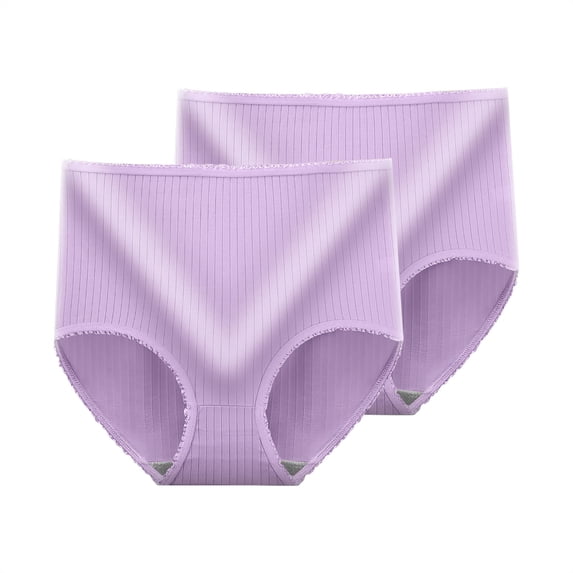 2 Pack Women's High Waisted Undepants Full Coverage Briefs Underwear Soft Strech Breathable Comfy Panties