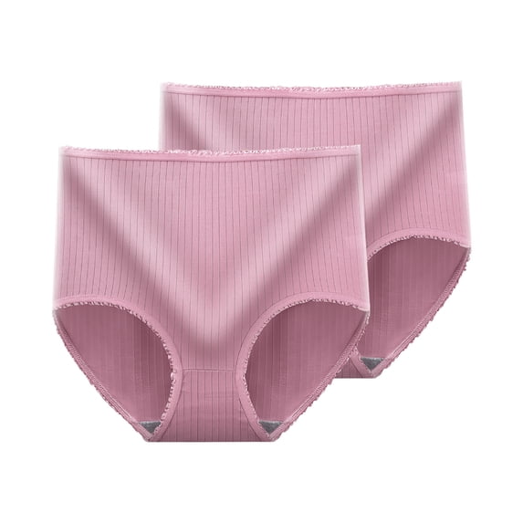 2 Pack Women's High Waisted Undepants Full Coverage Briefs Underwear Soft Strech Breathable Comfy Panties