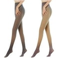 thumbnail image 1 of 2 Pack Women's High Waisted Warm Tights Winter Pantyhose Fake Translucent Tights Fleece Lined Thick Leggings Pants, 1 of 7