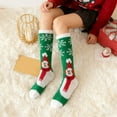 thumbnail image 1 of 2-Pack Women's Knee-High Coral Fleece Socks, 16.5in Festive Christmas Prints - Santa/Snowman/Reindeer, Thickened Winter Warm Socks, Holiday Stocking Stuffer, Thoughtful Christmas Gift for Her, 1 of 6