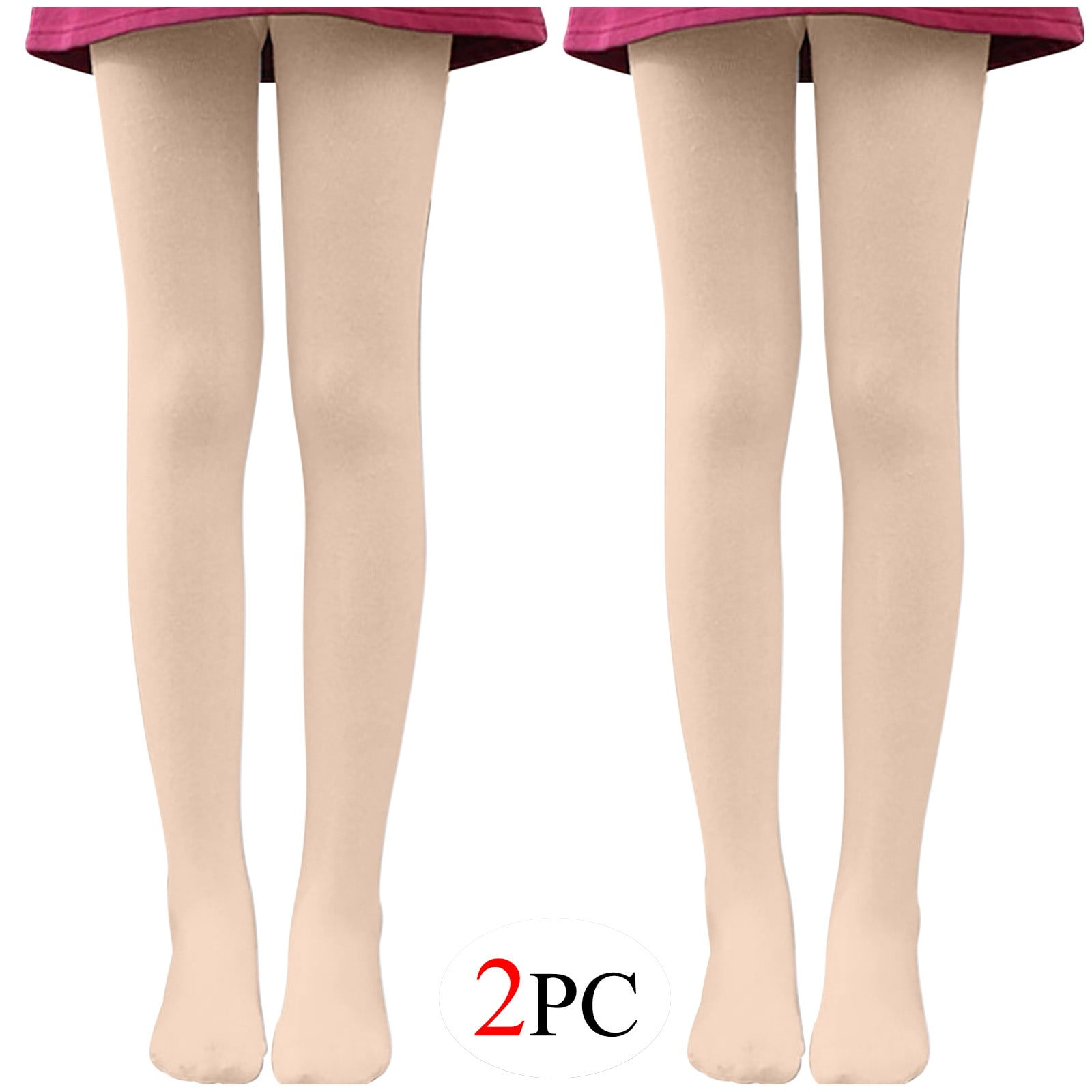 2 Pack Women's Opaque Pantyhose Tights Soft High Waisted Dance Ballet ...