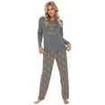thumbnail image 1 of 2 Pack Women's Pajama Sets Funny Cute Cow Print Long Sleeve Top with Jogger Pants Holiday Casual Soft Warm Sleepwear Loungewear, 1 of 4