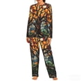 thumbnail image 1 of 2 Pack Women's Pajamas Set Sleepwear Loungewear Pjs Sets with Pockets, Trees Stained Glass Art, 1 of 6