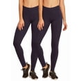 thumbnail image 1 of 2 Pack Women's Premium Cotton Leggings Full Length With High Wide Waistband S-3XL High Waisted Leggings Ankle No See-Through Workout Running Yoga Pants for Women Tummy Control Activewear Womenswear, 1 of 5