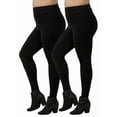 thumbnail image 1 of 2 Pack Women's Premium Cotton Leggings Plus Size S-3XL Full Length With High Wide Waistband High Waist Curvy Plus Leggings Ankle No See-Through Workout Yoga Pants Tummy Control Activewear Womenswear, 1 of 5