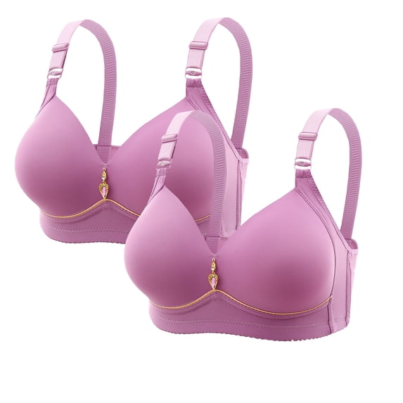 2-Pack Women's Push up Wireless Bra - Seamless Smoothing T-Shirt Bralettes with Adjustable Straps - Full Cover Support Comfortable Daily Bras Ladies Bralettes for Lady 3XL