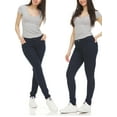 thumbnail image 1 of 2-Pack Women's Super Stretchy Skinny 5-Pocket Uniform Soft Chino Pants, 1 of 4