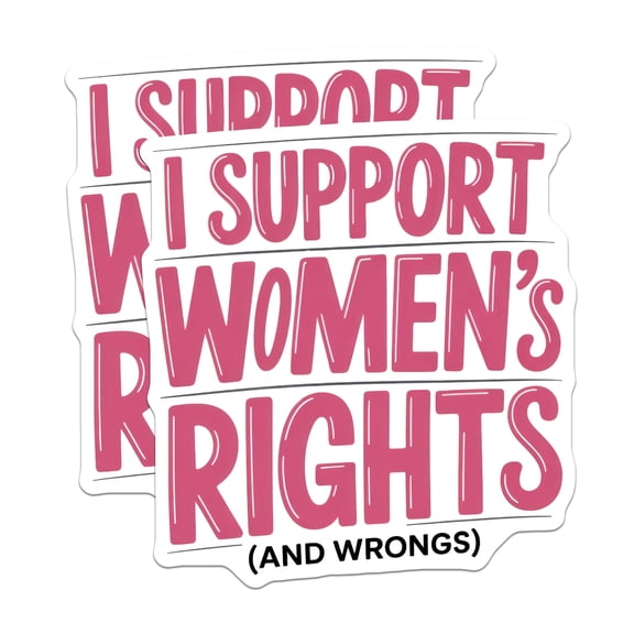 (2 Pack) Women's Rights Stickers - Feminist Stickers - Equality Decals - 5" On Longest Side - Sticks to Smooth Flat Surfaces - Made in USA - BMCS14932