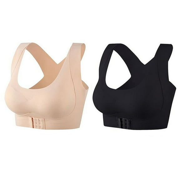 2 Pack Women's Seamless Push Up Sports Bra - Shockproof, Wireless, Nylon, M-XXXXXL Sizes, Fitness/Daily