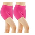 thumbnail image 1 of 2 Pack Women's Seamless Stretch Yoga Exercise Shorts MAGENTA, 1 of 4
