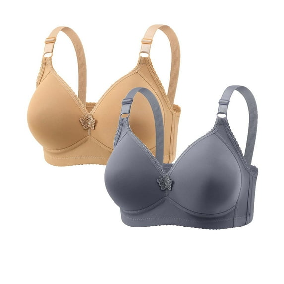 2-Pack Women's Seamless Support Bra Set, Soft Everyday Wear with Lifting Fit, Solid Color Underwear for Comfort and Fashion