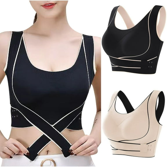 2 Pack Women's Seamless Wireless Push Up Bras with Support and Lift No Underwire Bralettes Full Coverage Sport Everyday Bra