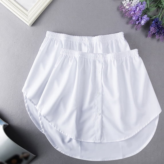 2-Pack Women's Shirt Extender Skirt, Solid Color Blouse Hem, Elastic ...