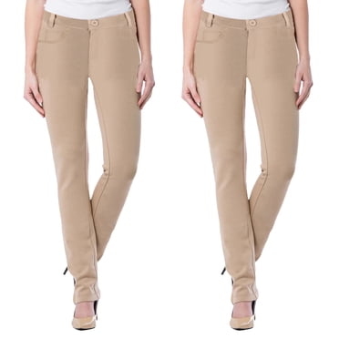 2-Pack Women's Super Stretchy Slim Fit Ponte Pants