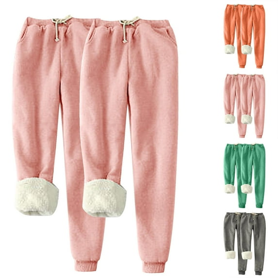 2 Pack Women's Sweatpants Casual Solid Color Loose Sweatpant Joggers (5XL)