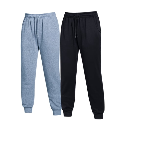 2-Pack Women's Winter Joggers Warm Elastic-Waist Lightweight Sweatpants Lounge Trousers for Autumn & Winter Black/gray S