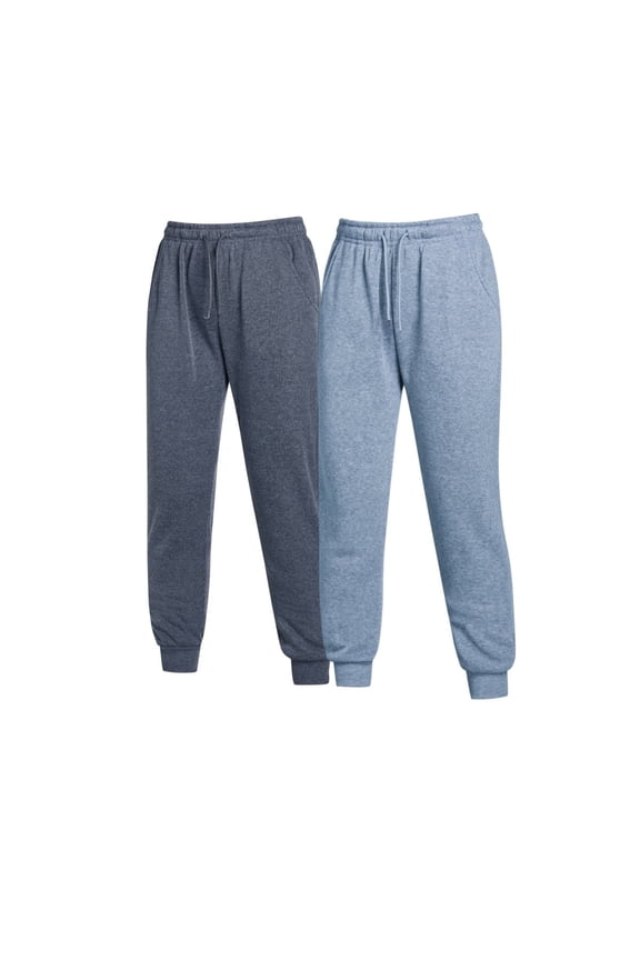 2-Pack Women's Winter Joggers Warm Elastic-Waist Lightweight Sweatpants Lounge Trousers for Autumn & Winter Navy/Drgrey M