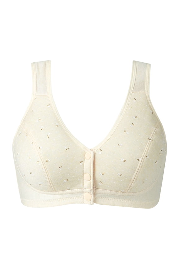 2 Pack Womens Bras Casual Buttoned Underwear Soft Vest Middle Elderly Underwear Bras