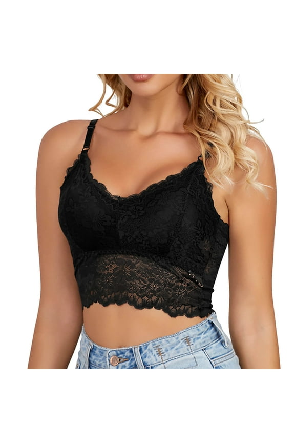 2 Pack Womens Bras Comfortable Lace Padded Lace Adjustable Shoulder Straps Large Size Wrap Bras