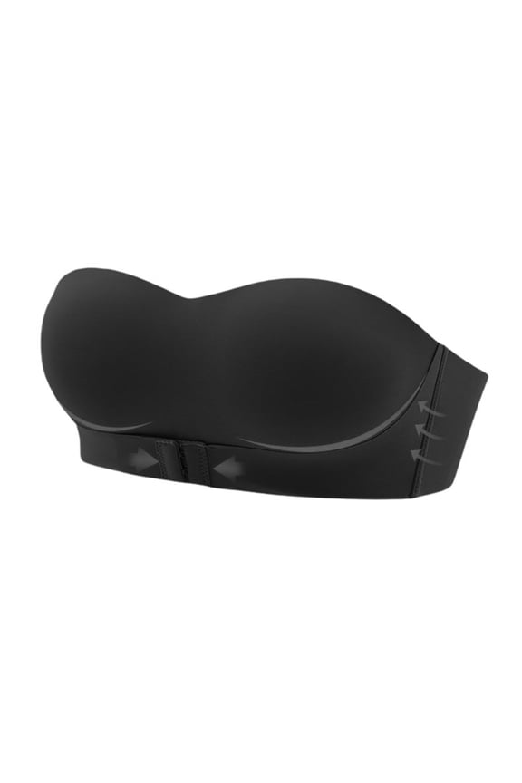 2 Pack Womens Bras Comfortable Strapless Gathering Non Wrapping Chest Glare Back Front Button Traceless Bras