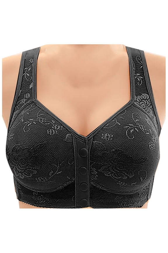 2 Pack Womens Bras Front Button Up With A Non Underwire Plus Size Vest Push Up Bras