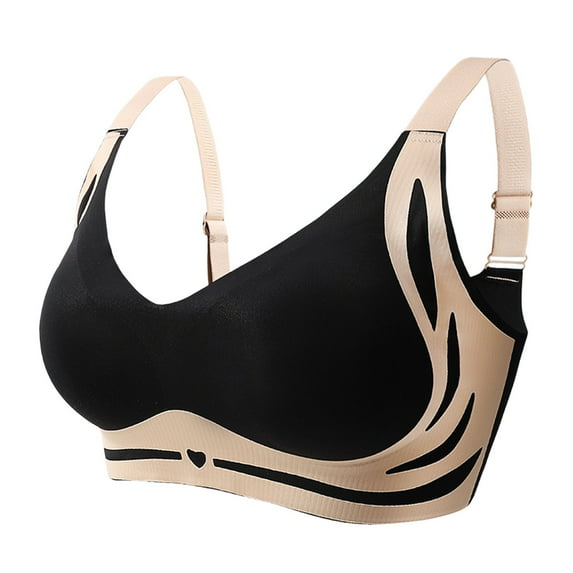 2 Pack Womens Bras Front Side Buckle Lace Edge Without Steel Ring Movement Seamless Gathering Adjustment Yoga Sleep Large Bras